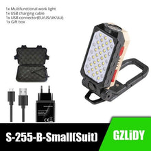 Load image into Gallery viewer, Rechargeable Adjustable USB LED Portable Charger Battery High Capacity with Digital Display LCD Screen Waterproof Flashlight COB Work Light For Repairing Outdoor Camping
