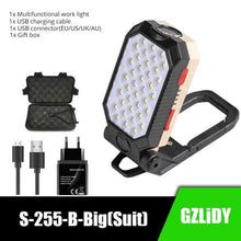 Load image into Gallery viewer, Rechargeable Adjustable USB LED Portable Charger Battery High Capacity with Digital Display LCD Screen Waterproof Flashlight COB Work Light For Repairing Outdoor Camping