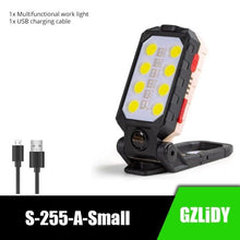 Load image into Gallery viewer, Rechargeable Adjustable USB LED Portable Charger Battery High Capacity with Digital Display LCD Screen Waterproof Flashlight COB Work Light For Repairing Outdoor Camping