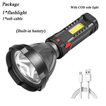 Load image into Gallery viewer, Rechargeable Adjustable USB LED Portable Rotary High Lumen Zoombale Super Strong Flashlight Ultra-bright For Long-range Outdoor Camping Fishing Hiking Riding Walking Jogging Flashlight