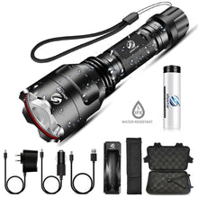 Load image into Gallery viewer, Rechargeable Adjustable Zoomable Waterproof LED Flashlight Super bright LED Tactical Torch Flashlight For Night Riding Camping Hiking Hunting & Indoor Activities
