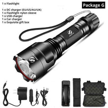 Load image into Gallery viewer, Rechargeable Adjustable Zoomable Waterproof LED Flashlight Super bright LED Tactical Torch Flashlight For Night Riding Camping Hiking Hunting & Indoor Activities