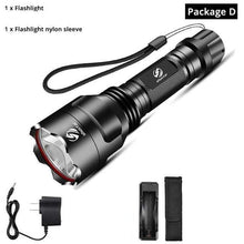 Load image into Gallery viewer, Rechargeable Adjustable Zoomable Waterproof LED Flashlight Super bright LED Tactical Torch Flashlight For Night Riding Camping Hiking Hunting & Indoor Activities