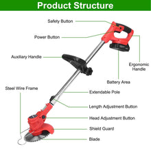 Load image into Gallery viewer, Rechargeable Electric Cordless Grass Trimmer with Alloy Saw Blade