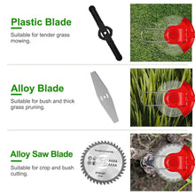 Load image into Gallery viewer, Rechargeable Electric Cordless Grass Trimmer with Alloy Saw Blade
