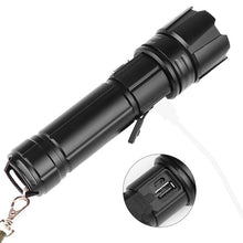 Load image into Gallery viewer, Rechargeable LED Flashlight High Lumen USB Ultra Bright Adjustable Powerful Zoomable Flashlight Water Resistant For Daily Household and Outdoor Camping Hiking Riding Running