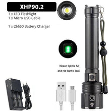 Load image into Gallery viewer, Rechargeable LED Flashlight High Lumen USB Ultra Bright Adjustable Powerful Zoomable Flashlight Water Resistant For Daily Household and Outdoor Camping Hiking Riding Running