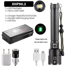 Load image into Gallery viewer, Rechargeable LED Flashlight High Lumen USB Ultra Bright Adjustable Powerful Zoomable Flashlight Water Resistant For Daily Household and Outdoor Camping Hiking Riding Running