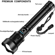 Load image into Gallery viewer, Rechargeable LED Flashlights 90000 Lumens