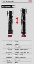 Load image into Gallery viewer, Rechargeable LED Flashlights High Lumens Waterproof Zoomable Super Bright Tactical Flashlight Powerful USB LED CREE Flashlight Hand Lamp For Hiking Camping Household Outdoor Sport