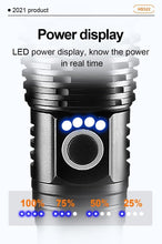 Load image into Gallery viewer, Rechargeable LED Flashlights High Lumens Waterproof Zoomable Super Bright Tactical Flashlight Powerful USB LED CREE Flashlight Hand Lamp For Hiking Camping Household Outdoor Sport
