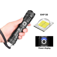 Load image into Gallery viewer, Rechargeable LED Flashlights Waterproof Hnadheld Super Bright High Lumens Zoomable Powerful Lamp Bead Flashlight Torch For Outdoor & Indoor Camping Running Fishing Hiking Lamp