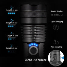 Load image into Gallery viewer, Rechargeable LED Flashlights Waterproof Hnadheld Super Bright High Lumens Zoomable Powerful Lamp Bead Flashlight Torch For Outdoor & Indoor Camping Running Fishing Hiking Lamp