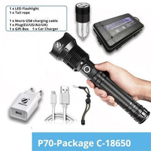 Load image into Gallery viewer, Rechargeable LED Flashlights Waterproof Hnadheld Super Bright High Lumens Zoomable Powerful Lamp Bead Flashlight Torch For Outdoor & Indoor Camping Running Fishing Hiking Lamp