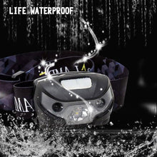 Load image into Gallery viewer, Rechargeable LED Powerfull Headlamp Flashlight USB Waterproof Headlamp Motion Body Sensor Headlight For Adults & Kids Camping Flashlight Outdoors Camping Running Biking Fishing