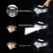 Load image into Gallery viewer, Rechargeable LED Powerfull Headlamp Flashlight USB Waterproof Headlamp Motion Body Sensor Headlight For Adults & Kids Camping Flashlight Outdoors Camping Running Biking Fishing