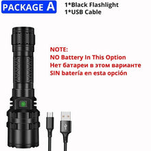 Load image into Gallery viewer, Rechargeable LED Tactical Flashlights Waterproof Powerful High Lumen Super Bright Power LED Aluminum Flashlight For Hiking Outdoor Camping Fishing Jogging Running HouseholdPowerful Light