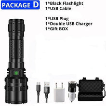Load image into Gallery viewer, Rechargeable LED Tactical Flashlights Waterproof Powerful High Lumen Super Bright Power LED Aluminum Flashlight For Hiking Outdoor Camping Fishing Jogging Running HouseholdPowerful Light