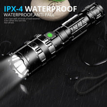 Load image into Gallery viewer, Rechargeable LED Tactical Flashlights Waterproof Powerful High Lumen Super Bright Power LED Aluminum Flashlight For Hiking Outdoor Camping Fishing Jogging Running HouseholdPowerful Light