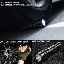 Load image into Gallery viewer, Rechargeable LED Tactical Flashlights Waterproof Powerful High Lumen Super Bright Power LED Aluminum Flashlight For Hiking Outdoor Camping Fishing Jogging Running HouseholdPowerful Light