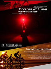 Load image into Gallery viewer, Rechargeable LED USB Mountain Bike Tail Light Taillight Safety Warning Bicycle Rear Light Bicycle Lamp Red High Intensity Rear LED Accessories Fits On Any Road Bikes Helmets