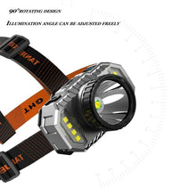 Load image into Gallery viewer, Rechargeable Super Bright High Lumen Strong Light LED Head-Mounted Headlamp Waterproof Long-Range Flashlight For Outdoor Camping Household Riding Night Fishing Headlight