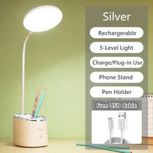 Load image into Gallery viewer, Rechargeable Table Lamp Storage Pen Holder Lamps Table 18 PCS LED Touch Table Lamp USB Hose Phone Stand Student Desk Lamp Decorative Table Lamp Cute Study Lamps for Bedroom Décor