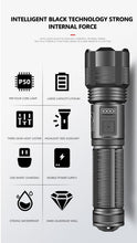 Load image into Gallery viewer, Rechargeable Tactical Flashlight USB LED High Quality Zoomable Torchlight High Lumen Super Bright Flashlight Waterproof Flashlight For Outdoor Best Camping Hiking Riding Flashlight