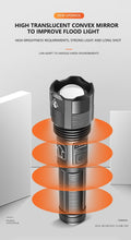 Load image into Gallery viewer, Rechargeable Tactical Flashlight USB LED High Quality Zoomable Torchlight High Lumen Super Bright Flashlight Waterproof Flashlight For Outdoor Best Camping Hiking Riding Flashlight