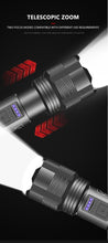 Load image into Gallery viewer, Rechargeable Tactical Flashlight USB LED High Quality Zoomable Torchlight High Lumen Super Bright Flashlight Waterproof Flashlight For Outdoor Best Camping Hiking Riding Flashlight