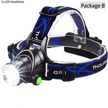 Load image into Gallery viewer, Rechargeable Ultra-bright High Lumen LED Headlamp Hands-Free USB Zoomable Headlight Waterproof Super Bright Head Lights For Fishing Camping Hiking Riding JoggingTorch Flashlight
