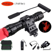 Load image into Gallery viewer, Rechargeable USB Charger High Lumen LED Light Tactical Flashlight With Rail Mount Led Light White Tactical Flashlight Pressure Switch For Long Distance Night Hunting