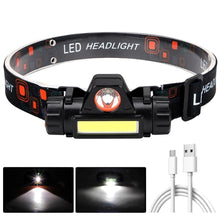 Load image into Gallery viewer, Rechargeable Waterproof Powerful LED Headlamp Portable Mini Built-in 18650 Battery Flashlight For Portable Head Lamp Flashlight, Outdoor Lightweight Durable Headlight For Outdoor Running Camping Reading Fishing Walking Jogging Headlight