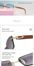 Load image into Gallery viewer, Rectangle Sunglasses for Men/Women Small Rimless Square Shade Eyewear Sunglasses For Men Super Clear Rimless Sunglasses Classic Driving Square Sunglasses