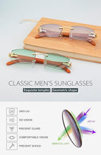 Load image into Gallery viewer, Rectangle Sunglasses for Men/Women Small Rimless Square Shade Eyewear Sunglasses For Men Super Clear Rimless Sunglasses Classic Driving Square Sunglasses
