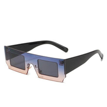 Load image into Gallery viewer, Rectangle Sunglasses for Women Retro Trendy Fashion Glasses Oval Lenses Narrow Thin Square Frame with UV400 Protection Decent Contrast Color Slice Box Style Glasses In Ocean Color Sunglasses For Men & Women