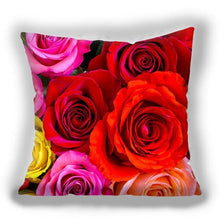 Load image into Gallery viewer, Red Flower Cushion Pillow Covers Love Pillow Covers Decorative Linen Square Couple Cushion Cases Home Decor Polyester Throw Pillow Case Super Soft Short Plush Cushion Cover Festive Home Decorative Cushions 45X45CM