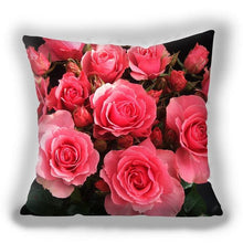 Load image into Gallery viewer, Red Flower Cushion Pillow Covers Love Pillow Covers Decorative Linen Square Couple Cushion Cases Home Decor Polyester Throw Pillow Case Super Soft Short Plush Cushion Cover Festive Home Decorative Cushions 45X45CM