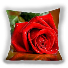 Load image into Gallery viewer, Red Flower Cushion Pillow Covers Love Pillow Covers Decorative Linen Square Couple Cushion Cases Home Decor Polyester Throw Pillow Case Super Soft Short Plush Cushion Cover Festive Home Decorative Cushions 45X45CM