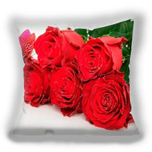 Load image into Gallery viewer, Red Flower Cushion Pillow Covers Love Pillow Covers Decorative Linen Square Couple Cushion Cases Home Decor Polyester Throw Pillow Case Super Soft Short Plush Cushion Cover Festive Home Decorative Cushions 45X45CM