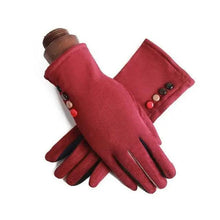 Load image into Gallery viewer, Red Winter Warm One Size Touch Screen Glove Female Fur Thick Driving Comfortable Gloves For Autumn