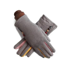 Load image into Gallery viewer, Red Winter Warm One Size Touch Screen Glove Female Fur Thick Driving Comfortable Gloves For Autumn