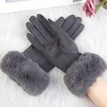 Load image into Gallery viewer, Red Winter Warm One Size Touch Screen Glove Female Fur Thick Driving Comfortable Gloves For Autumn