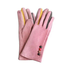 Load image into Gallery viewer, Red Winter Warm One Size Touch Screen Glove Female Fur Thick Driving Comfortable Gloves For Autumn