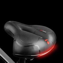 Load image into Gallery viewer, Reflective Breathable Bike Saddle Cushion Leather Surface Seat Mountain Bicycle Shock Absorbing Hollow Bike Seat For Women Or Men Bicycle Saddle Replacement Padded Soft High Density Memory Foam With Dual Shock Absorbing