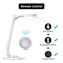 Load image into Gallery viewer, Remote Control LED Desk Lamp Eye-Caring Adjustable Office Lamp USB Charging Touch Control Memory Function Reading Table Lights Decorative Table Lamp Cute Study Lamps for Bedroom Décor