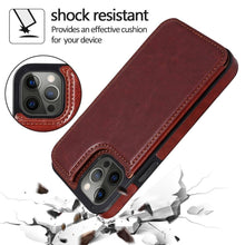 Load image into Gallery viewer, Retro PU Flip Leather Case For iPhone 14 13 12 11 Pro Max Multi Card Holder Case Cover Card Holder Leather Card Double Magnetic Closure Durable Iphone Cover