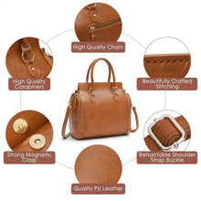 Load image into Gallery viewer, Retro PU Leather Handbag with Multi Card Slot