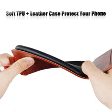 Load image into Gallery viewer, Retro PU Leather Shockproof Magnetic Wallet Flip Case Cover with Card Slot Holder for for iPhone Flip Leather Case for iPhone 12 Mini 6S 7 8+ 6 Plus Luxury Phone Cover for iPhone 11 Pro XR XS Max SE Flip Cases