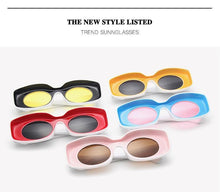 Load image into Gallery viewer, Retro Thick Square Classic New Fashionable & Unique Rectangle Shape New Colorful Sunglasses For Women Blue Pink Yellow Lens Eyewear For Men Sun Glasses Shades